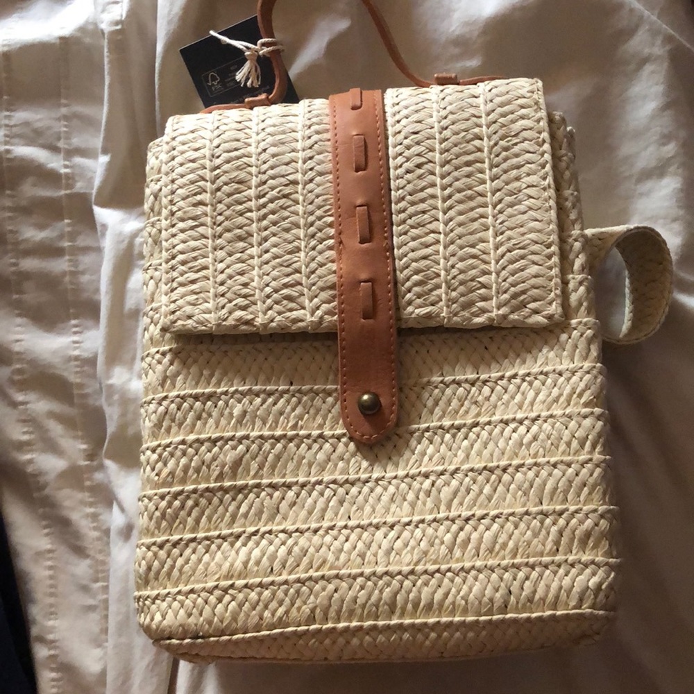 Straw flap backpack